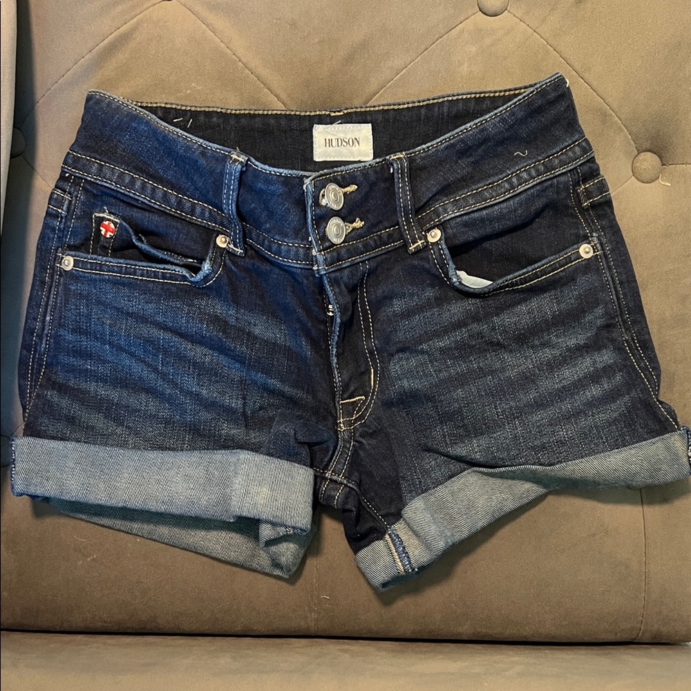 Hudson Jeans Women's Cuffed Denim Shorts - Indigo